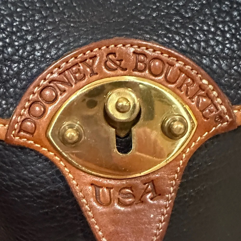 Dooney & Bourke Black and Brown Leather Satchel